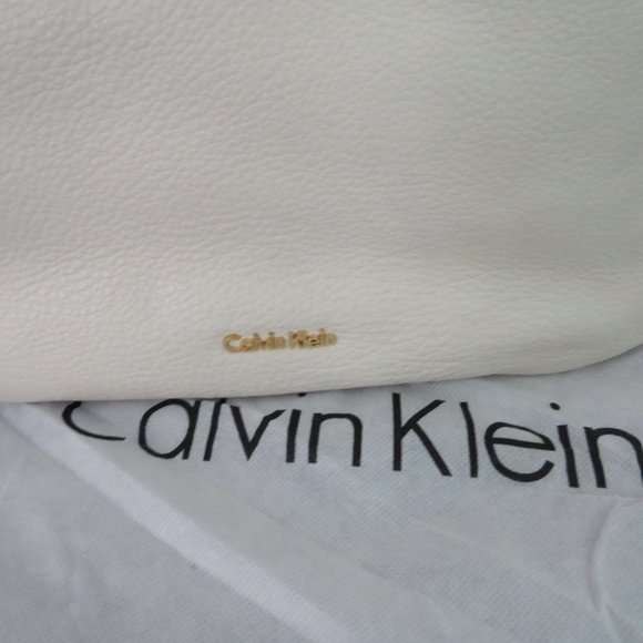 Like New Ivory Leather Calvin Klein Tote - Picture 3 of 16